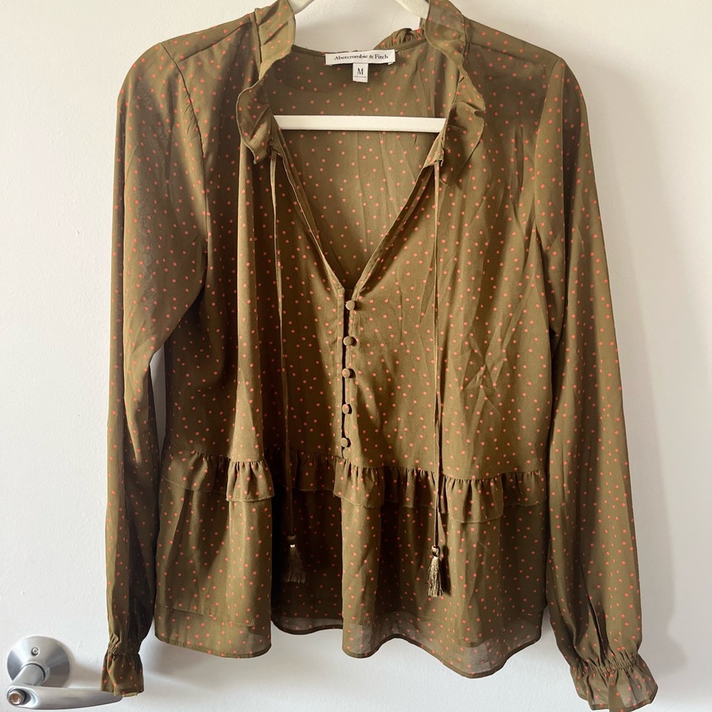 A&F Chiffon Peplum Blouse